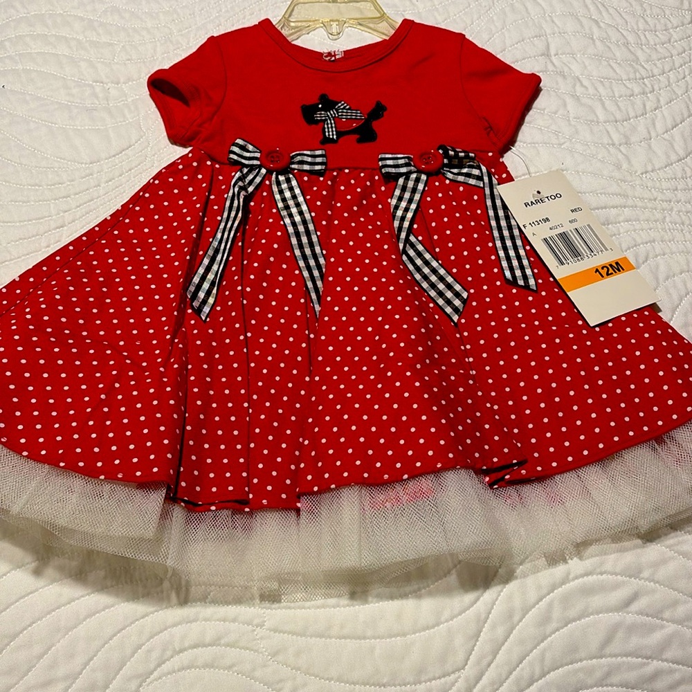 NWT Red Polka Dot Puppy Dress